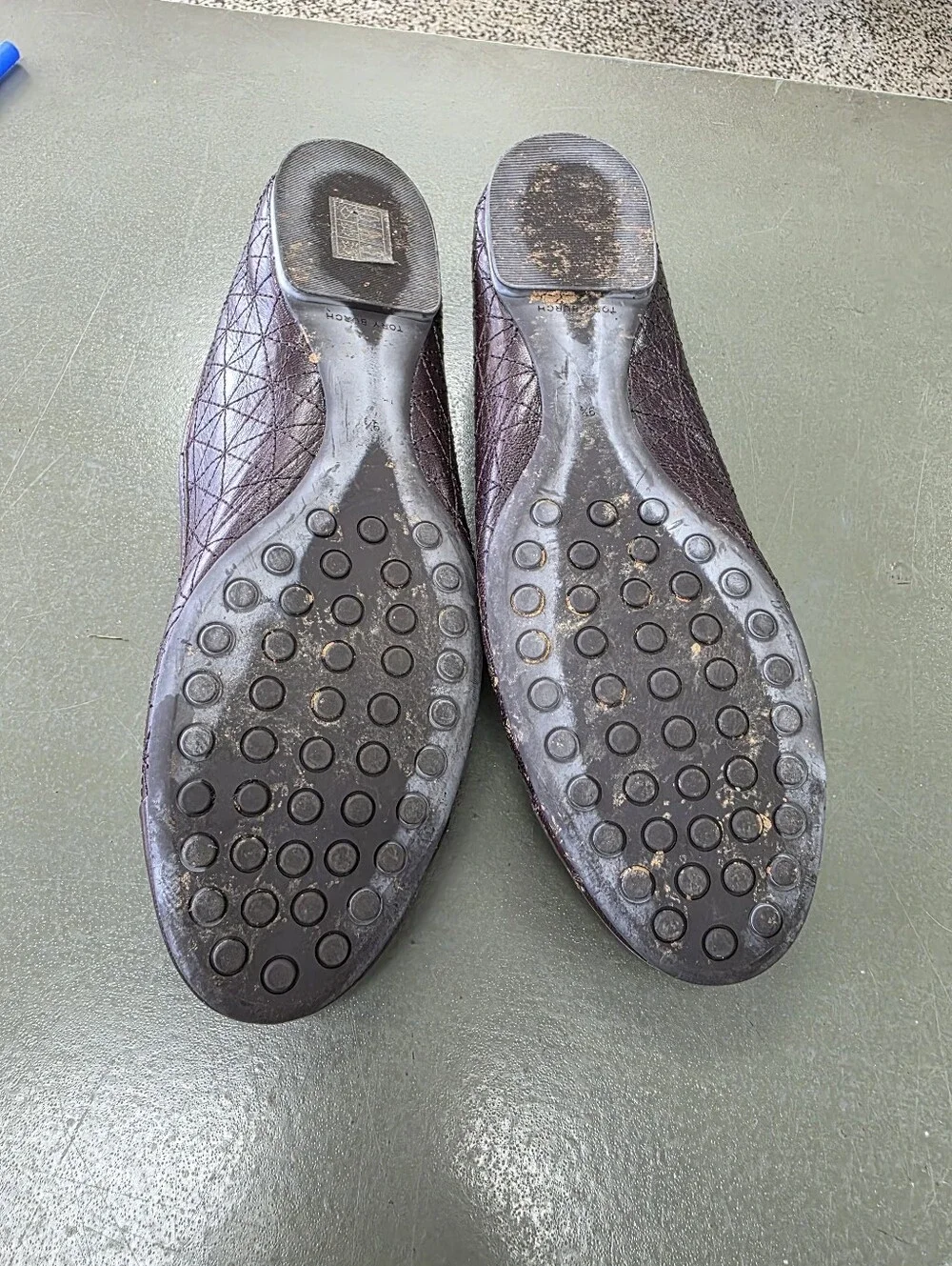 Tory Burch Sz 9.5 Brown Claire Quilted Ballet Flats $268.00